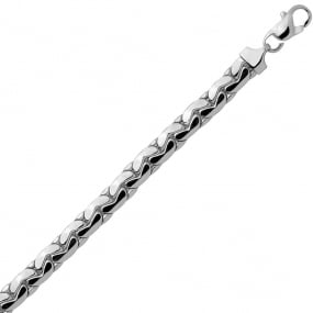 Bracelet en or blanc maille haricot 3 mm - 0.64g Adrielle - 2440G-B