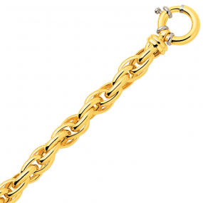 Bracelet femme en plaqué or, Maille Jaseron 3 mm - Lyn&Or Bijoux