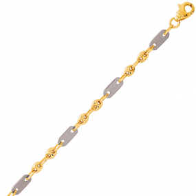 Bracelet en or Grain de Caf bicolore 4mm - 6.35g Susanna - 22078G-B 