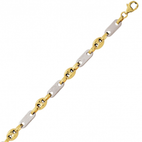 Bracelet en or Grain de Caf bicolore 6mm - 9.55g Adeline - 2205.6G-B 