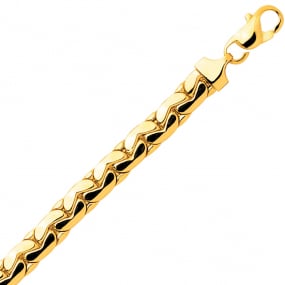 Bracelet en or maille haricot 4.5 mm - 7.6g Hlne - 2442-B