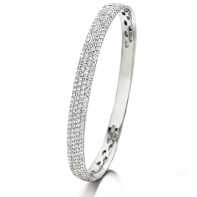 Bracelet Jonc Diamant en Or Blanc et diamant 3.41 ct Clmentine -053150-A