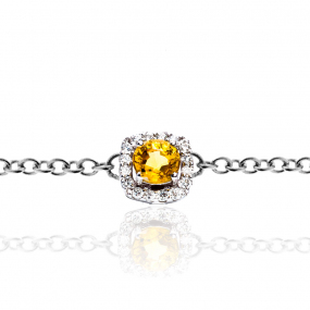 Bracelet One More saphir jaune et diamants  0.11 ct - Salina -047571JA
