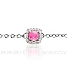 Bracelet One More saphir rose et diamants  0.11 ct - Salina -047571XA
