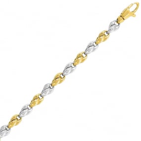 Bracelet or jaune et blanc 3.5mm - 6.65g Jade- 7305G-B