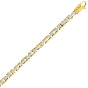 Bracelet or jaune et blanc 3.5mm - 8.5g Anas- 7301G-B