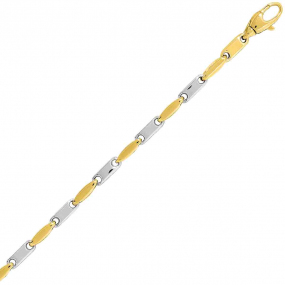 Bracelet or jaune et blanc 3mm - 4.25g Mihiarii- 7320G-B