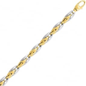 Bracelet or jaune et blanc 5.5mm - 11.25g Auxane- 7307G