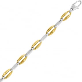 Bracelet or jaune et blanc 5mm - 7.2g Yuang- 7308G-B