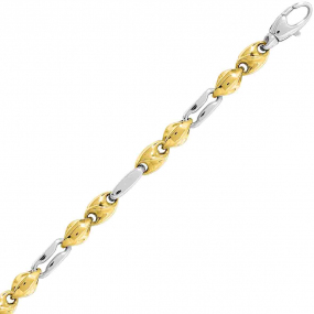 Bracelet or jaune et blanc 5mm - 7.8g Orlanne- 7311G-B