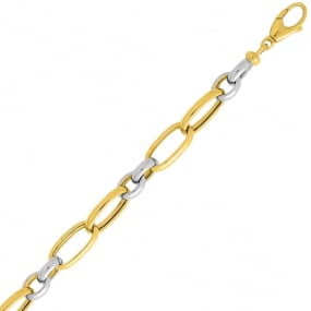 Bracelet or jaune et blanc 6mm - 5.5g Heidi- 7231G-B