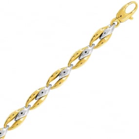 Bracelet or jaune et blanc 7mm - 10.9g Ioana- 7309G