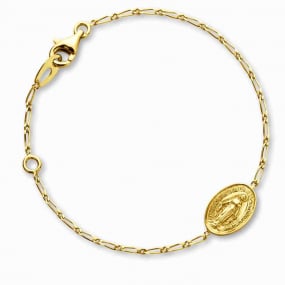 Bracelet Or - Mdaille Miraculeuse Augis ovale en Or Jaune  Allissa J7500X0000
