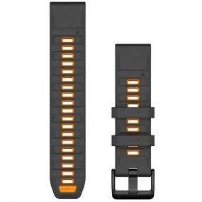 Bracelet QuickFit 22 mm Graphite/Spark Orange Silicone - Garmin - 010-13392-05