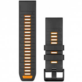 Bracelet QuickFit 26 mm Graphite/Spark Orange Silicone - Garmin - 010-13393-05