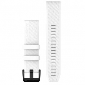 Bracelet QuickFit Silicone Blanc acier noir - 22mm - Garmin - 010-12901-01