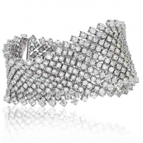 Bracelet rivire de diamants  16 ct Diamant Blanc H-SI en Or Blanc - Aurora - B9308