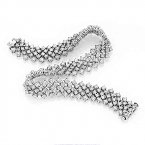 Bracelet rivire de diamants  6.75 ct Diamant Blanc G-SI en Or Blanc - Gaelle - B9304