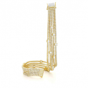 Bracelet Rivire de Diamants   8 ct Diamant Blanc G-VS en Or Jaune -  - B9401