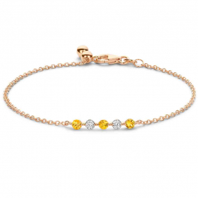 Bracelet saphir jaune et diamants - One More 0.2 ct - Ischia -066764JA
