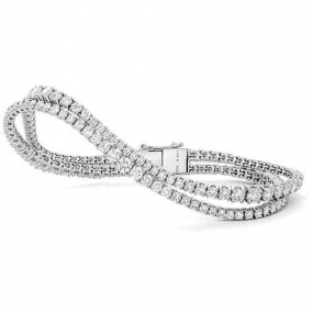 Bracelet tennis  7.65 ct Diamant Blanc F-VS en Or Blanc - Alexane - B3469