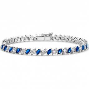 Bracelet tennis Diamant et saphir  2.33 ct Diamant Blanc G-VS en Or Blanc - Zhen - 066983SA