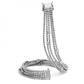 Bracelet Tennis diamants  3.4 ct Diamant Blanc G-VS en Or Blanc -  - B9400