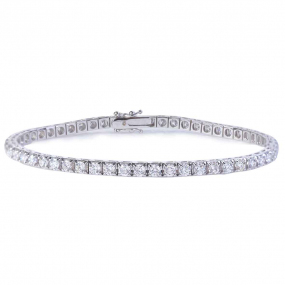 Bracelet Tennis Diamants  3.85 ct Diamant Blanc G-VS en Or Blanc -  - BR1729B-FR