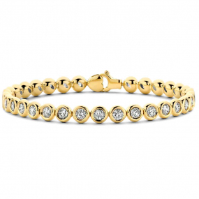 Bracelet Tennis Serti Clos  2.95 ct Diamant Blanc G-VS en Or Jaune - Minea - 947829A