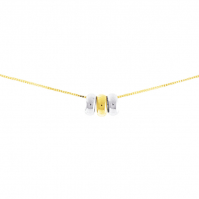 Chaine en or jaune 9 carats et rhodium Fantaisie 1.5g Flore - 9K7715G 