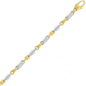 Chaine en or jaune et blanc Fantaisie 3mm 14g Vahin - 7316G 