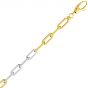 Chaine en or jaune et blanc Fantaisie 4mm 12g Cordlie - 7031 