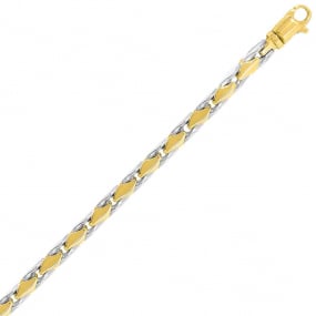 Chaine en or jaune et blanc Fantaisie 4mm 22g Marie - 7304G 