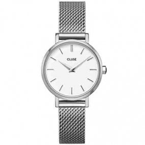 Montre Cluses femme - Petite Mesh White, Silver Colour -  - CW0101211007