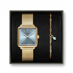 Cluse Ttragone La Ttragone Mesh Watch & Chain Bracelet, Gold Colour  - 28 mm - CG10320