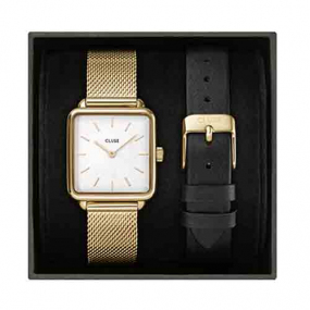 Coffret La Cluse - Watch & Leather Strap, Gold Colour - 28.5 mm - CG10318