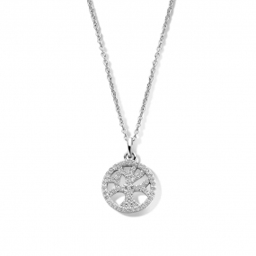 Collier Argent arbre de vie serti de Zirconium - Naiomy - Lorie