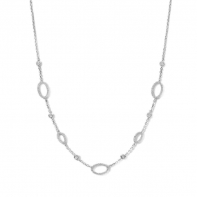 Collier Argent avec motifs cercles serti de zirconium - Naiomy - Uranie