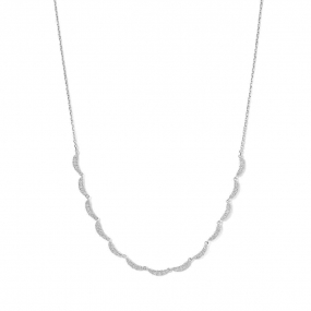 Collier Argent avec motifs de lune serti de zirconium - Naiomy - Emeline