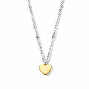 Collier Argent bicolore coeur - Naiomy - Tamara