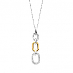 Collier Argent bicolore serti d'oxydes - Naiomy - Erena