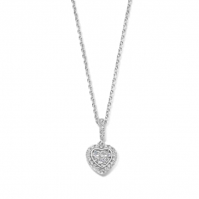 Collier Argent coeur serti d'oxydes - Naiomy - Lana