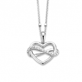 Collier Argent coeur serti de Zirconium - Naiomy - Hlna