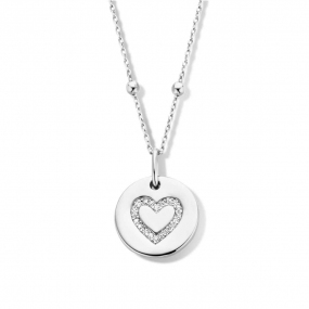 Collier Argent coeur serti de Zirconium - Naiomy - Juliana