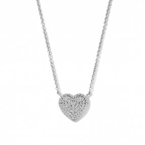 Collier Argent coeur serti de Zirconium - Naiomy - Naa