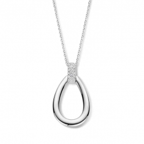 Collier Argent goutte - blire sertie d'oxydes - Naiomy - Agatha