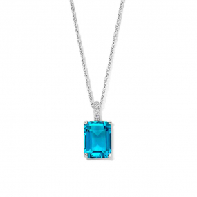 Collier Argent oxyde bleu - blire serti d'oxyde - Naiomy - Aurore