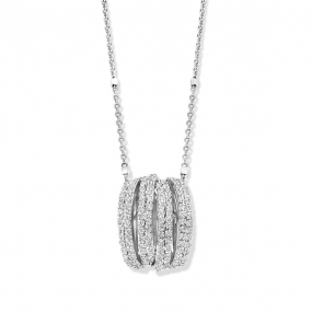 Collier Argent pavage Zirconium - Naiomy  - Moeta