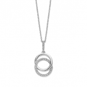 Collier Argent pendentif cercle serti de zirconium - Naiomy - Hera