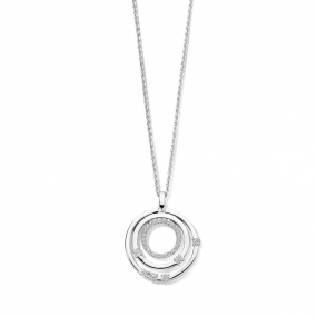 Collier Argent pendentif cercle serti de zirconium - Naiomy - Raiura